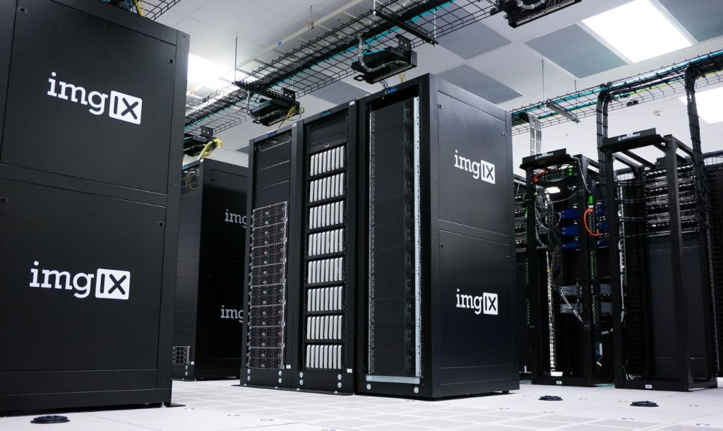 Picture showing computer servers in a datacenter.